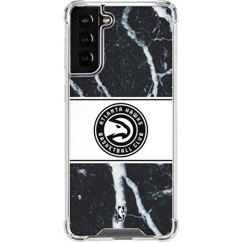NBA Atlanta Hawks Marble Galaxy S21 FE Clear Case
