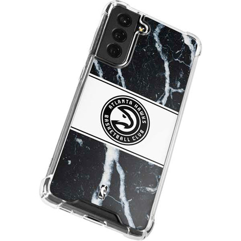 NBA Atlanta Hawks Marble Galaxy S21 FE Clear Case