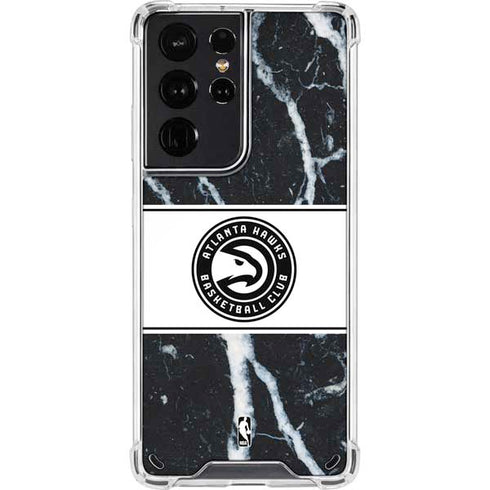 NBA Atlanta Hawks Marble Galaxy S21 Ultra 5G Clear Case