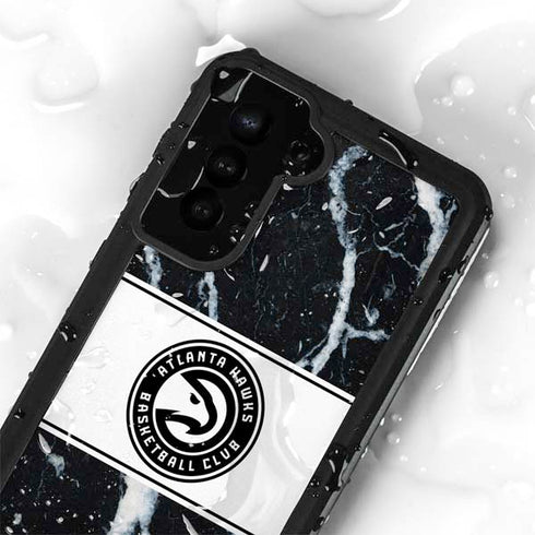NBA Atlanta Hawks Marble Galaxy S23 Plus Waterproof Case