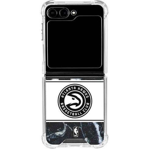 NBA Atlanta Hawks Marble Galaxy Z Flip5 5G Clear Case