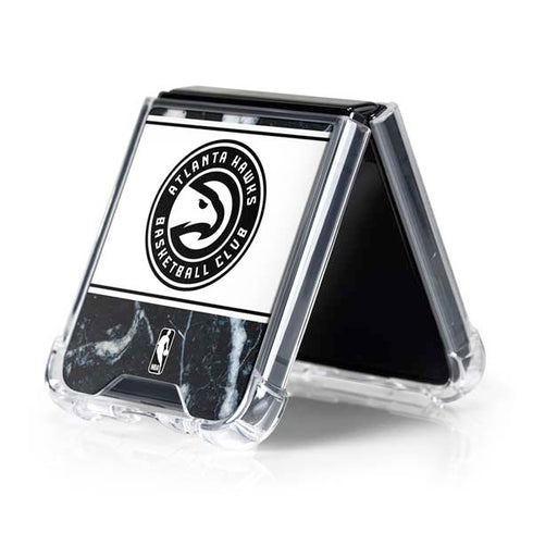 NBA Atlanta Hawks Marble Galaxy Z Flip5 5G Clear Case