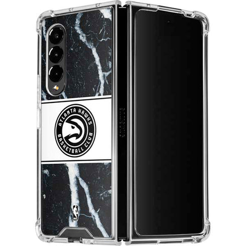 NBA Atlanta Hawks Marble Galaxy Z Fold4 5G Clear Case