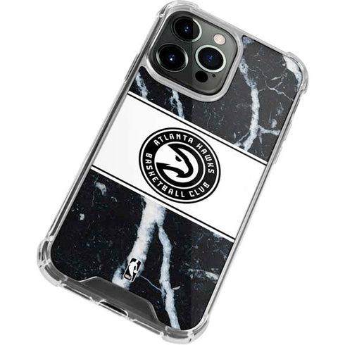 NBA Atlanta Hawks Marble iPhone 14 Pro Max Clear Case