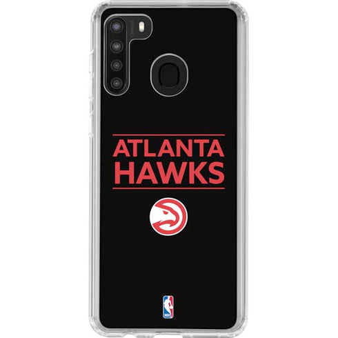 NBA Atlanta Hawks Standard - Black Galaxy A21 Clear Case