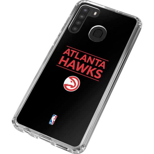 NBA Atlanta Hawks Standard - Black Galaxy A21 Clear Case
