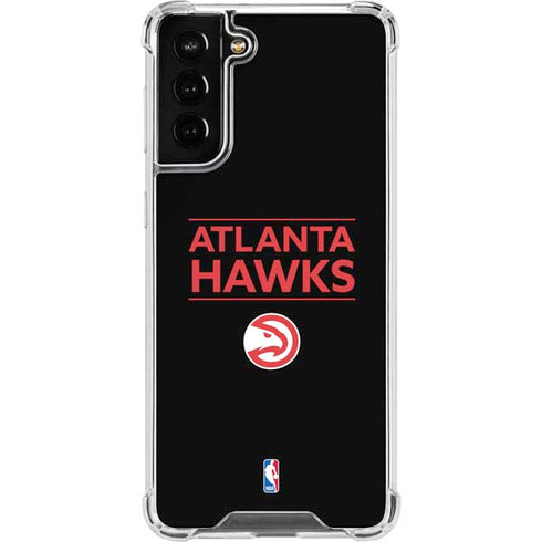 NBA Atlanta Hawks Standard - Black Galaxy S21 FE Clear Case