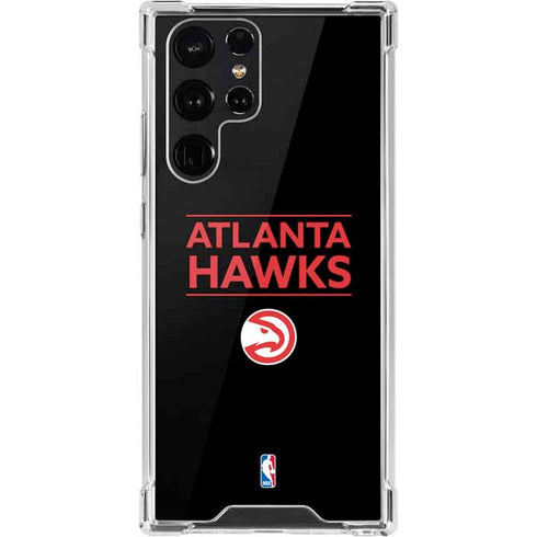NBA Atlanta Hawks Standard - Black Galaxy S22 Ultra Clear Case