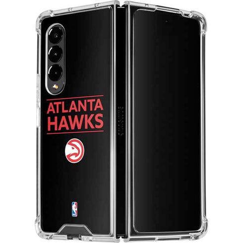 NBA Atlanta Hawks Standard - Black Galaxy Z Fold4 5G Clear Case