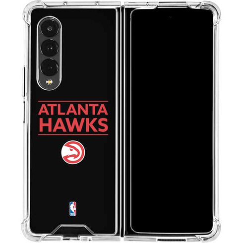 NBA Atlanta Hawks Standard - Black Galaxy Z Fold4 5G Clear Case