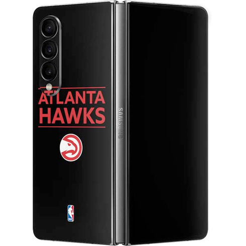 NBA Atlanta Hawks Standard - Black Galaxy Z Fold4 5G Skin