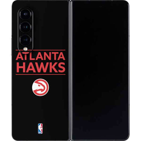 NBA Atlanta Hawks Standard - Black Galaxy Z Fold4 5G Skin