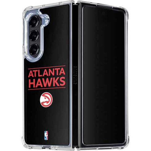 NBA Atlanta Hawks Standard - Black Galaxy Z Fold5 5G Clear Case