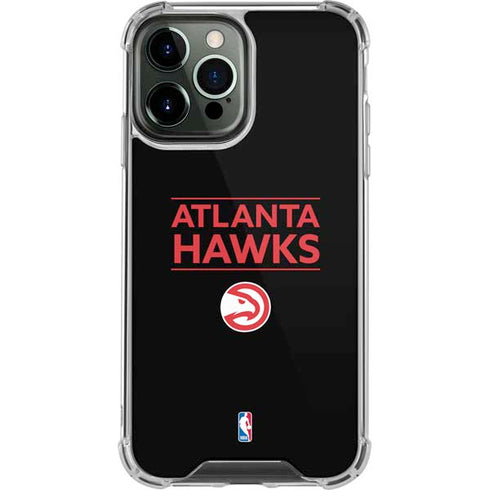 NBA Atlanta Hawks Standard - Black iPhone 13 Pro Max Clear Case