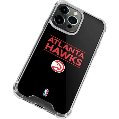 NBA Atlanta Hawks Standard - Black iPhone 14 Pro Clear Case