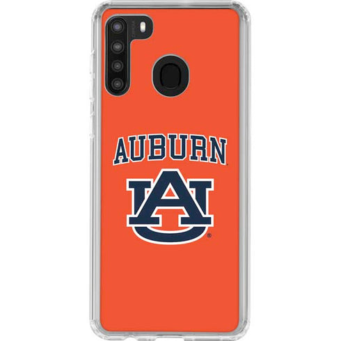 Auburn University AU Orange Galaxy A21 Clear Case