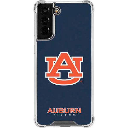 Auburn University Logo Blue Galaxy S21 FE Clear Case