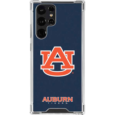 Auburn University Logo Blue Galaxy S22 Ultra Clear Case