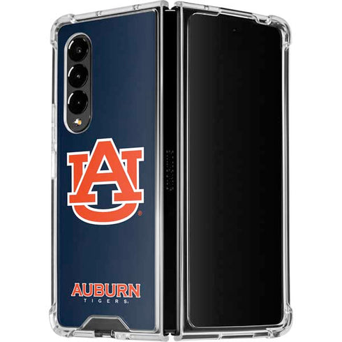 Auburn University Logo Blue Galaxy Z Fold4 5G Clear Case