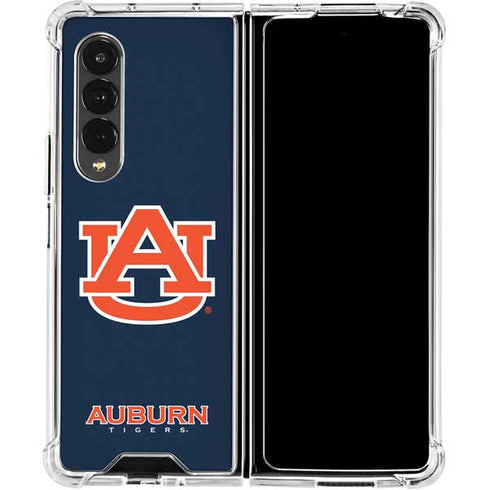 Auburn University Logo Blue Galaxy Z Fold4 5G Clear Case