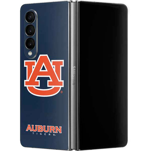 Auburn University Logo Blue Galaxy Z Fold4 5G Skin
