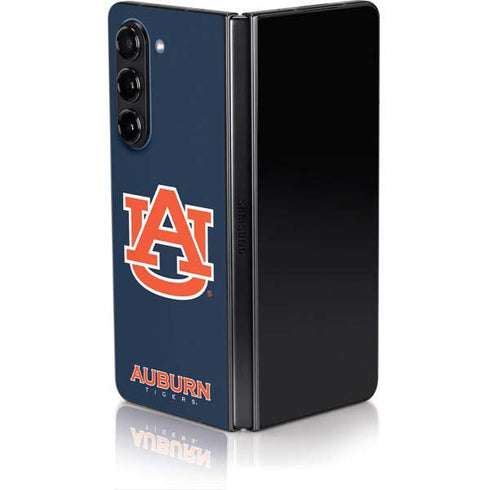 Auburn University Logo Blue Galaxy Z Fold5 5G Skin