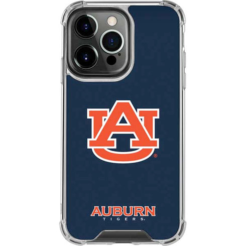 Auburn University Logo Blue iPhone 15 Pro Clear Case