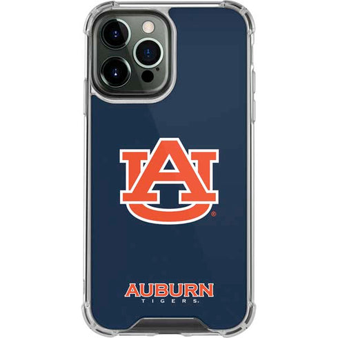 Auburn University Logo Blue iPhone 14 Pro Max Clear Case