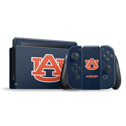 Auburn University Logo Blue Nintendo Switch Bundle Skin