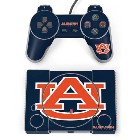Auburn University Logo Blue PlayStation Classic Bundle Skin