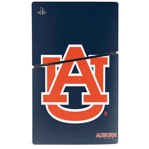 Auburn University Logo Blue PS5 Slim Disk Console Skin