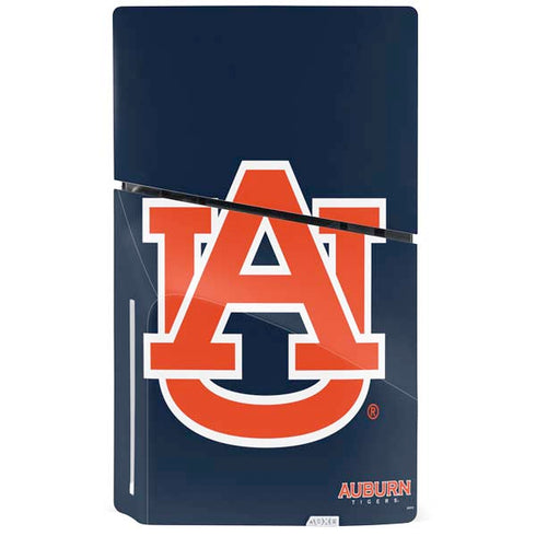 Auburn University Logo Blue PS5 Slim Disk Console Skin