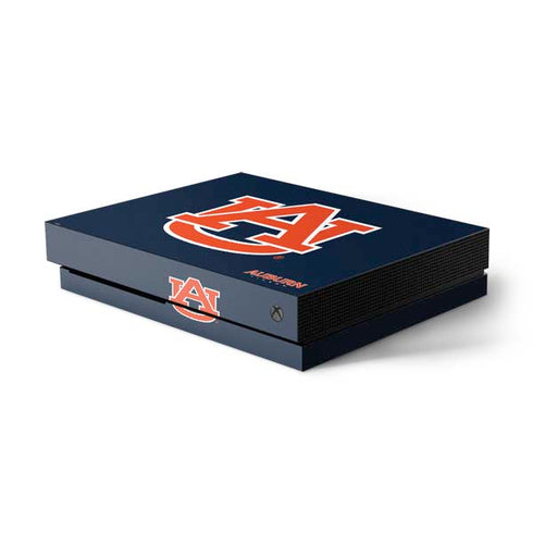 Auburn University Logo Blue Xbox One X Console Skin
