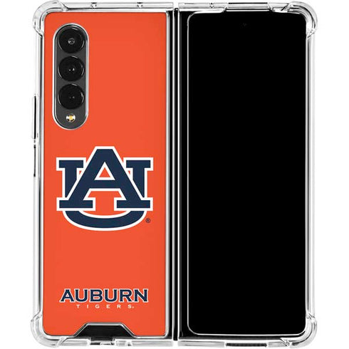 Auburn University Logo Orange Galaxy Z Fold4 5G Clear Case