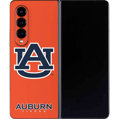 Auburn University Logo Orange Galaxy Z Fold4 5G Skin