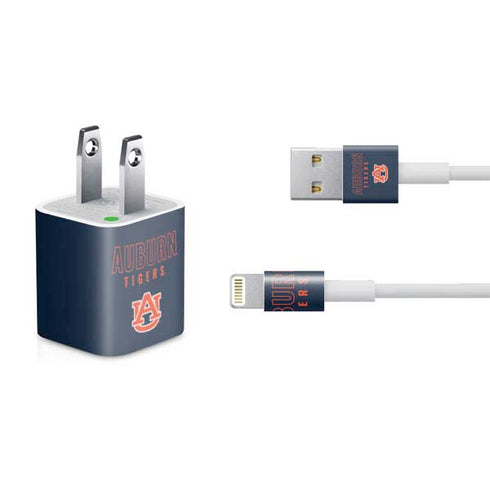Auburn University Tigers Outline iPhone Charger (5W USB) Skin