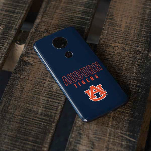 Auburn University Tigers Outline Moto E5 Plus Skin