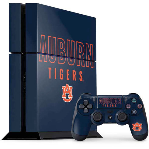 Auburn University Tigers Outline PS4 Console and Controller Bundle Skin