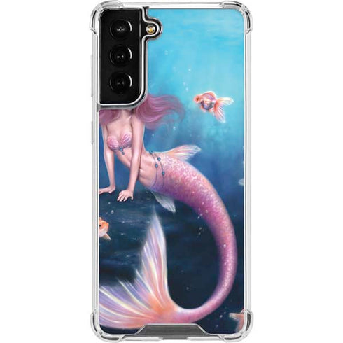 Rachel Anderson Aurelia Mermaid with Fish Galaxy S21 FE Clear Case