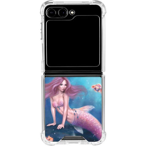 Aurelia Mermaid with Fish by Rachel Anderson Galaxy Z Flip5 5G Clear Case