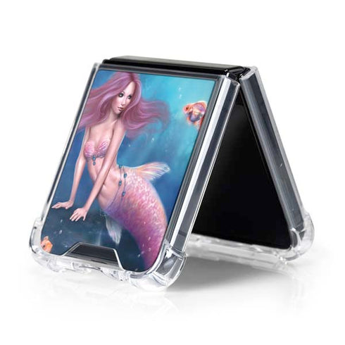 Aurelia Mermaid with Fish by Rachel Anderson Galaxy Z Flip5 5G Clear Case