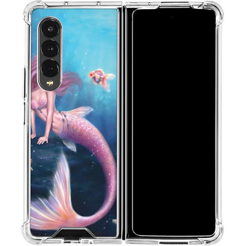 Rachel Anderson Aurelia Mermaid with Fish Galaxy Z Fold4 5G Clear Case