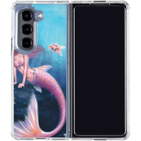 Aurelia Mermaid with Fish by Rachel Anderson Galaxy Z Fold5 5G Clear Case