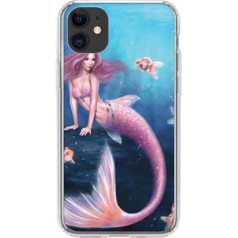 Aurelia Mermaid with Fish by Rachel Anderson iPhone 11 Clear Case