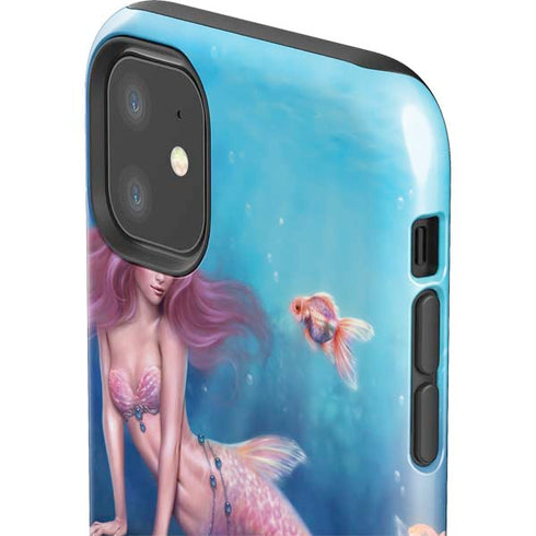 Rachel Anderson Aurelia Mermaid with Fish iPhone 11 Impact Case