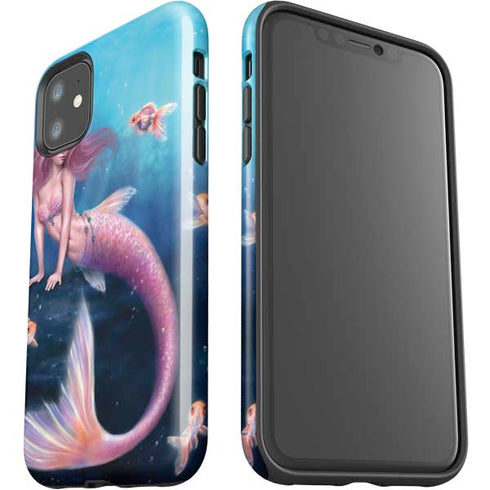 Rachel Anderson Aurelia Mermaid with Fish iPhone 11 Impact Case