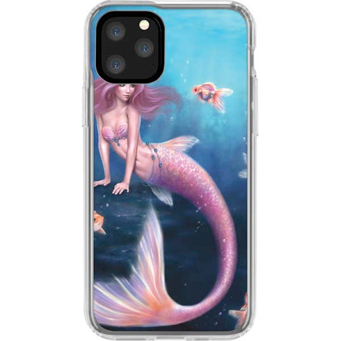 Aurelia Mermaid with Fish by Rachel Anderson iPhone 11 Pro Clear Case