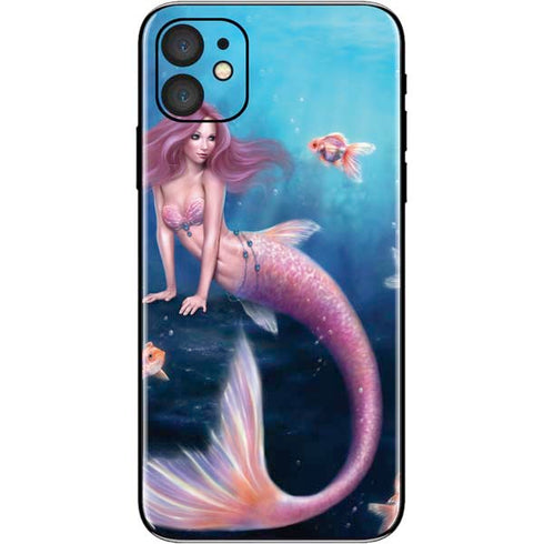 Rachel Anderson Aurelia Mermaid with Fish iPhone 11 Skin