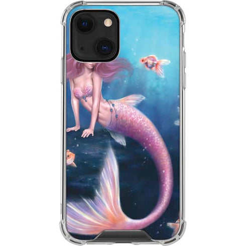 Rachel Anderson Aurelia Mermaid with Fish iPhone 14 Plus Clear Case