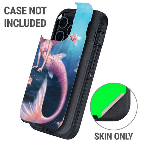 Aurelia Mermaid with Fish by Rachel Anderson Otterbox Defender iPhone Skin